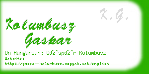 kolumbusz gaspar business card